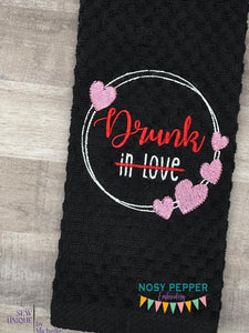 Drunk in love machine embroidery design 5 sizes included DIGITAL DOWNLOAD
