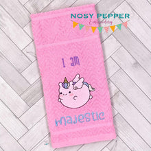 Load image into Gallery viewer, I Am Majestic sketchy machine embroidery design (4 sizes and 2 versions included) DIGITAL DOWNLOAD