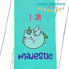 Load image into Gallery viewer, I Am Majestic sketchy machine embroidery design (4 sizes and 2 versions included) DIGITAL DOWNLOAD