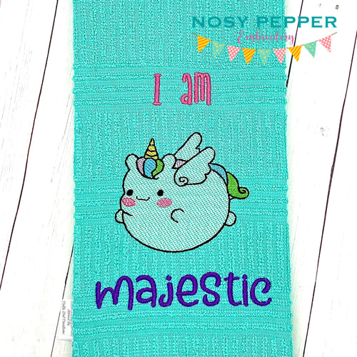 I Am Majestic sketchy machine embroidery design (4 sizes and 2 versions included) DIGITAL DOWNLOAD