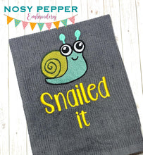 Load image into Gallery viewer, Snailed It! Sketchy machine embroidery design (4 sizes included) DIGITAL DOWNLOAD
