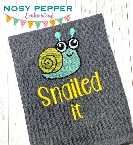 Snailed It! Sketchy machine embroidery design (4 sizes included) DIGITAL DOWNLOAD