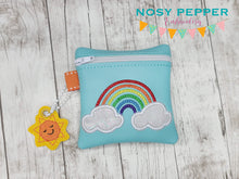 Load image into Gallery viewer, Rainbow Applique ITH Bag and charm embroidery design (5 sizes available) DIGITAL DOWNLOAD