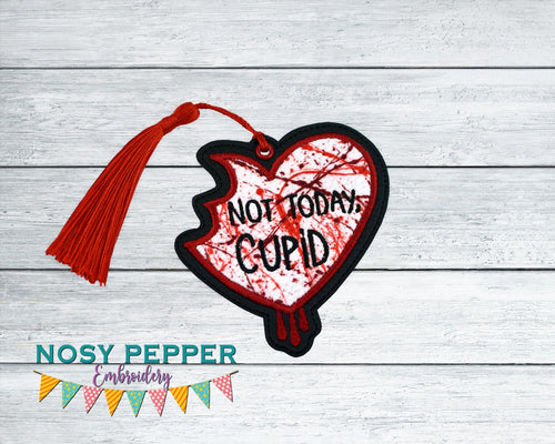 Not Today Cupid Appliqué bookmark/bag tag/ornament machine embroidery design DIGITAL DOWNLOAD