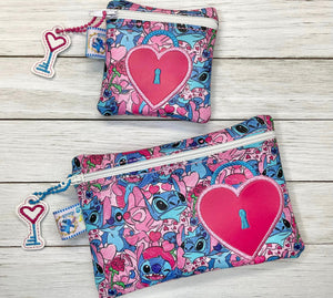 Heart lock applique ITH Bag and charm machine embroidery design (5 sizes available) DIGITAL DOWNLOAD