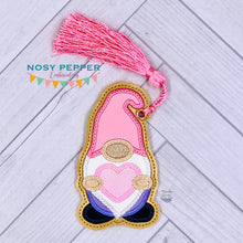 Load image into Gallery viewer, Gnome applique bookmark/bag tag/ornament machine embroidery design DIGITAL DOWNLOAD