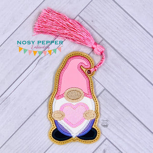Gnome applique bookmark/bag tag/ornament machine embroidery design DIGITAL DOWNLOAD
