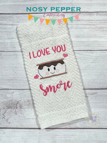 Love you smore sketchy machine embroidery design (5 sizes included) DIGITAL DOWNLOAD