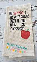 Load image into Gallery viewer, An Apple A Day Appliqué machine embroidery design (4 sizes included) DIGITAL DOWNLOAD