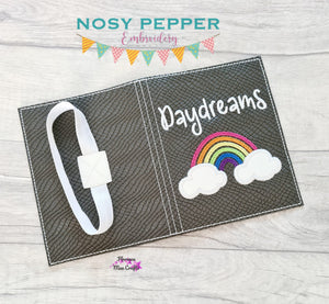 Daydreams appliqué notebook cover machine embroidery design (2 sizes available) DIGITAL DOWNLOAD