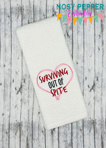Surviving Out Of Spite machine embroidery design (5 sizes included) DIGITAL DOWNLOAD