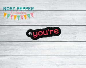 *You're patch machine embroidery design DIGITAL DOWNLOAD