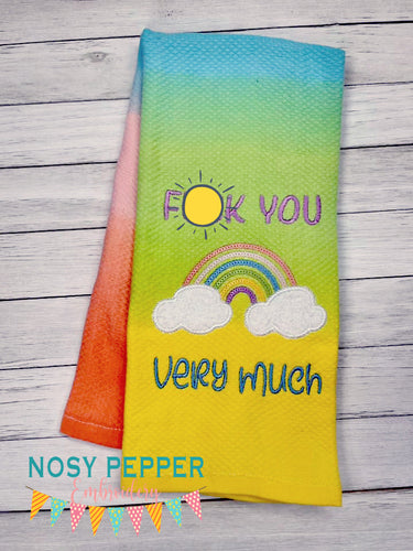F@ck You Very Much Appliqué machine embroidery design (4 sizes included) DIGITAL DOWNLOAD