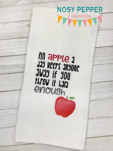 An Apple A Day Appliqué machine embroidery design (4 sizes included) DIGITAL DOWNLOAD