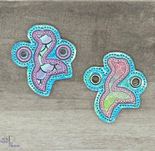 Load image into Gallery viewer, Mermaid Shoe Charm machine embroidery design (2 versions included) DIGITAL DOWNLOAD