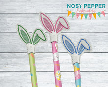 Load image into Gallery viewer, Bunny Ears pencil topper machine embroidery design (single and multi included) DIGITAL DOWNLOAD