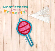 Load image into Gallery viewer, Blow Pop applique bookmark/bag tag/ornament machine embroidery design DIGITAL DOWNLOAD
