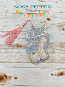 Ballet appliqué bookmark/bag tag/ornament machine embroidery design DIGITAL DOWNLOAD
