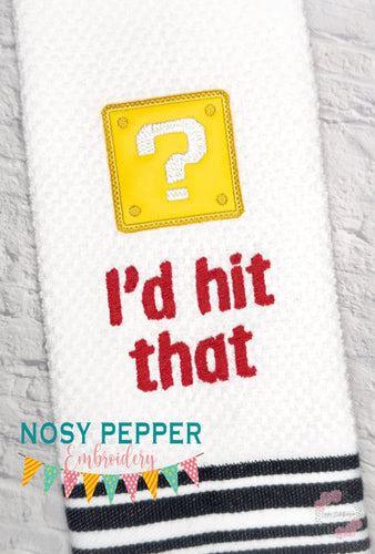 I'd Hit That Appliqué machine embroidery design 5 sizes included DIGITAL DOWNLOAD