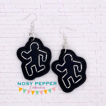 Load image into Gallery viewer, Body Outlines earrings machine embroidery design ITH DIGITAL DOWNLOAD