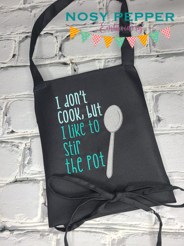 I Don't Cook machine embroidery design (4 sizes included) DIGITAL DOWNLOAD