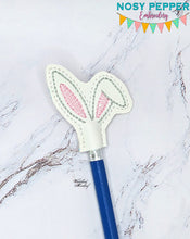 Load image into Gallery viewer, Bunny Ears pencil topper machine embroidery design (single and multi included) DIGITAL DOWNLOAD