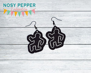 Body Outlines earrings machine embroidery design ITH DIGITAL DOWNLOAD