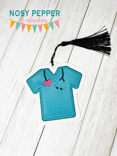 Scrub Applique bookmark/bag tag/ornament machine embroidery design DIGITAL DOWNLOAD