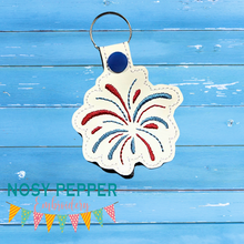 Load image into Gallery viewer, Firework Snap tab 4x4 machine embroidery design DIGITAL DOWNLOAD