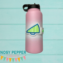 Load image into Gallery viewer, Cheer Applique Bottle Band Bottle Band machine embroidery design DIGITAL DOWNLOAD