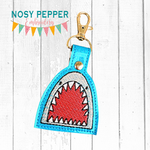 Load image into Gallery viewer, Shark Mouth Snaptab (2 sizes included) machine embroidery design DIGITAL DOWNLOAD