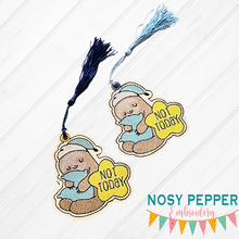 Load image into Gallery viewer, Sleepy Sloth Bookmark/Ornament 4x4 machine embroidery design DIGITAL DOWNLOAD