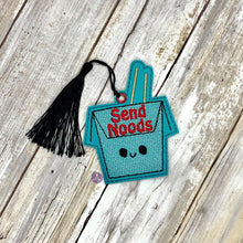Load image into Gallery viewer, Send Noods sketchy 4x4 Bookmark machine embroidery design DIGITAL DOWNLOAD