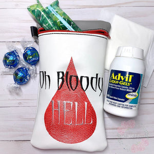 Bloody Hell ITH bag (5 sizes available) machine embroidery design DIGITAL DOWNLOAD