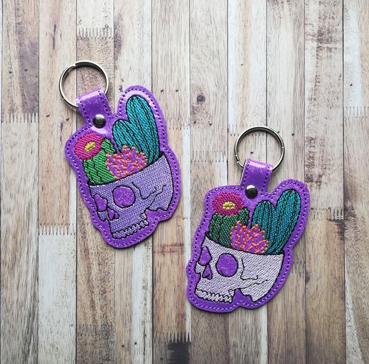 Cactus Skull Sketchy Snap tab 4 x 4