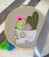 Load image into Gallery viewer, Cactus Skull Sketchy (4 Sizes included) machine embroidery design DIGITAL DOWNLOAD