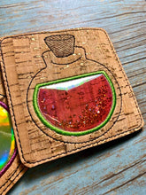 Load image into Gallery viewer, Potion Coaster Set applique and fill styles 4x4 machine embroidery design