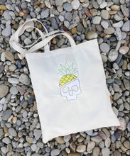 Load image into Gallery viewer, Pineapple Skull 5 sizes included machine embroidery design DIGITAL DOWNLOAD