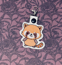 Load image into Gallery viewer, Red Panda Snap tab 4x4 machine embroidery design DIGITAL DOWNLOAD