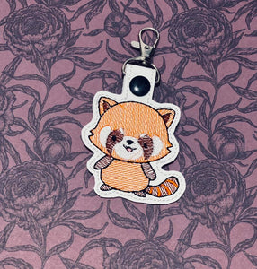 Red Panda Snap tab 4x4 machine embroidery design DIGITAL DOWNLOAD