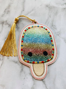 Popsicle Applique Bookmark 4x4 machine embroidery design DIGITAL DOWNLOAD