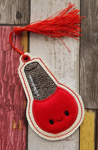 Nail Polish Applique Book mark (two versions included) machine embroidery design DIGITAL DOWNLOAD
