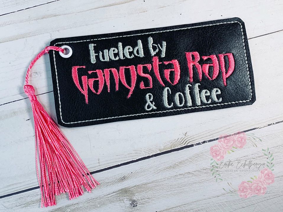 Gangsta Rap & Coffee Bookmark machine embroidery design DIGITAL DOWNLOAD