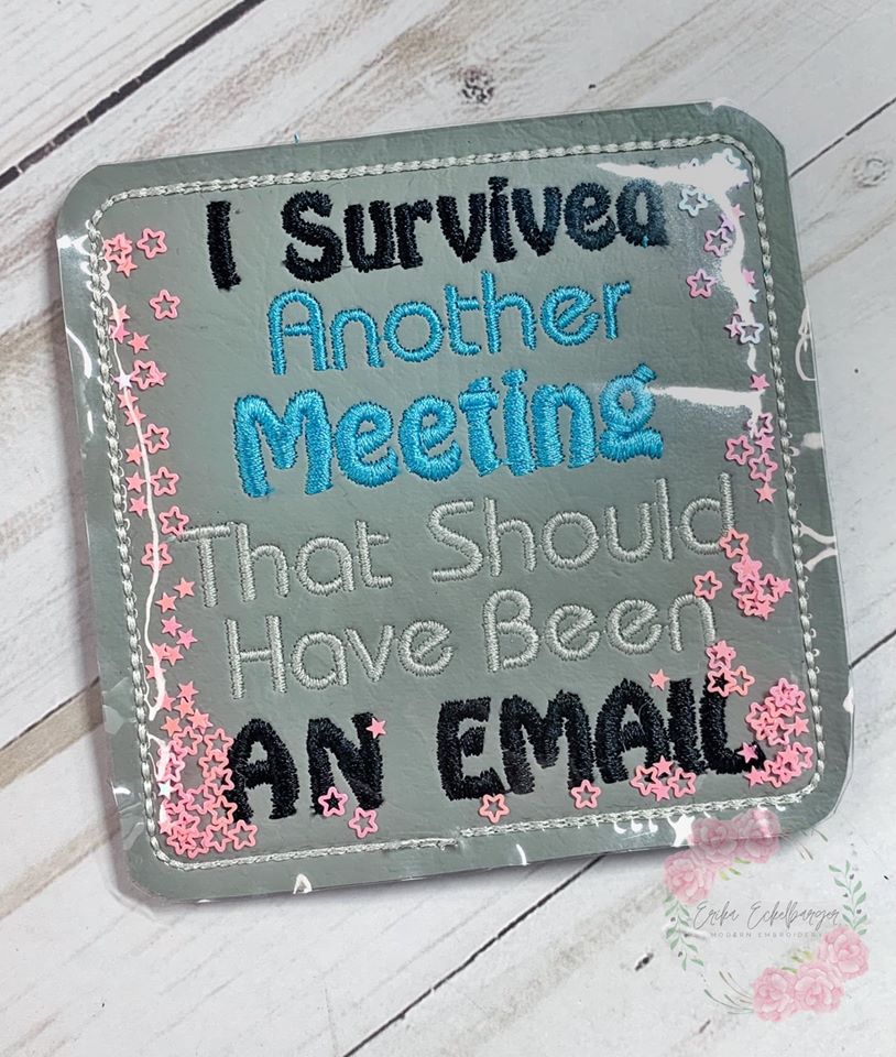 Another Meeting Coaster 4x4 machine embroidery design DIGITAL DOWNLOAD