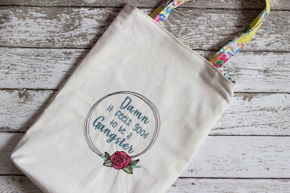 Wish I was a Gangster 5 sizes included machine embroidery design DIGITAL DOWNLOAD