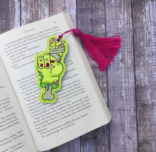 Load image into Gallery viewer, Zombie Hand Peace Sign Bookmark/Ornament 4x4 machine embroidery design DIGITAL DOWNLOAD