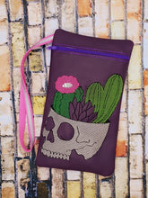 Load image into Gallery viewer, Cactus Skull Sketchy ITH Bag 4 sizes available machine embroidery design DIGITAL DOWNLOAD