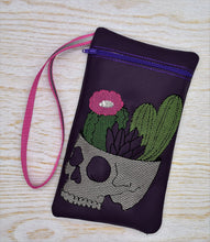Load image into Gallery viewer, Cactus Skull Sketchy ITH Bag 4 sizes available machine embroidery design DIGITAL DOWNLOAD