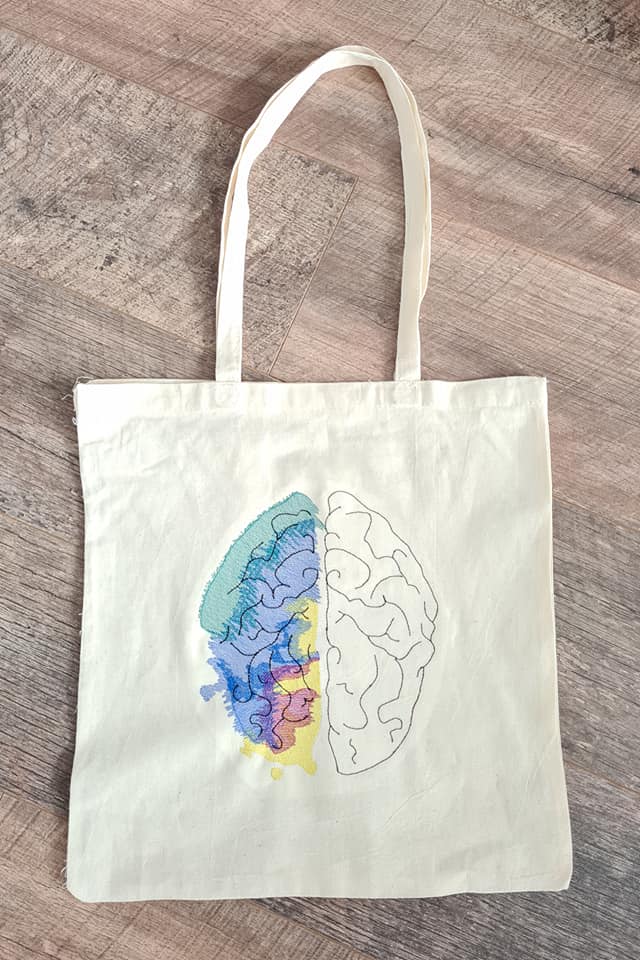 Colorful Creative Brain Sketchy (6 sizes included) machine embroidery design DIGITAL DOWNLOAD
