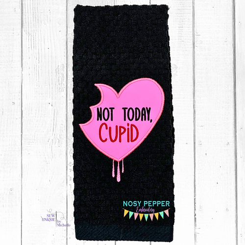 Not Today Cupid Applique embroidery design 5 sizes included DIGITAL DOWNLOAD